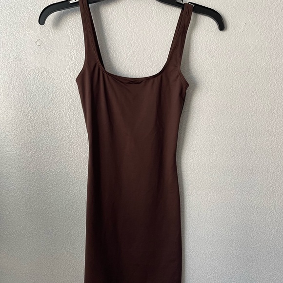 SKIMS Signature Swim Tank Mini Dress COCOA Sz XXS Style#:SW-DRS-0005 - Picture 3 of 6